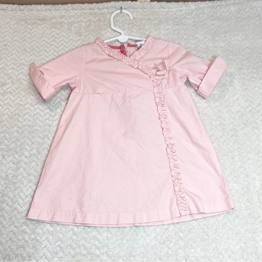 Baby Gap Infant Pink Kimono Style‎ Ruffle Pink 3/4 sleeve Dress Size 12-18mos